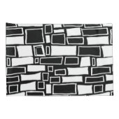 抽象芸術白黒幾何学タイル 枕カバー (裏面-右)