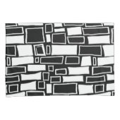 抽象芸術白黒幾何学タイル 枕カバー (正面右)