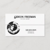 抽象芸術白黒月星タトゥーアーティスト 名刺 (正面)