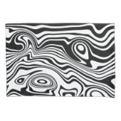 抽象芸術白黒波ピローカバーあなたの色 枕カバー (正面)