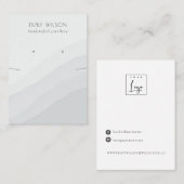 抽象芸術白黒波首飾りイヤリングディスプレイ 名刺 (正面/裏面)