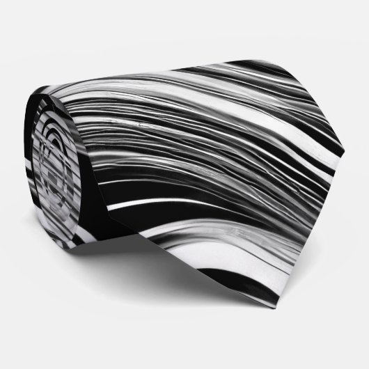 抽象芸術白黒波 ネクタイ (ロール)