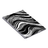 抽象芸術白黒波 ノートブック (右側)