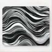 抽象芸術白黒波 マウスパッド (正面)