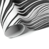 抽象芸術白黒波 ラッピングペーパー (ロールコーナー)