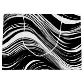 抽象芸術白黒波 ラージペーパーバッグ (正面)