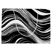 抽象芸術白黒波 ラージペーパーバッグ (裏面)