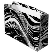 抽象芸術白黒波 ラージペーパーバッグ (裏面アングル)