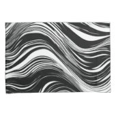 抽象芸術白黒波 枕カバー (正面右)