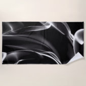 抽象芸術白黒煙 ビーチタオル (正面)