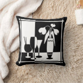 抽象芸術白黒花花瓶窓ガラスモノチ クッション (ブランケット)