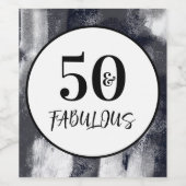 抽象芸術白黒50と素晴らしい誕生日 ワインラベル (シングルラベル)