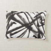 抽象芸術白黒 アクセントクッション (裏面)