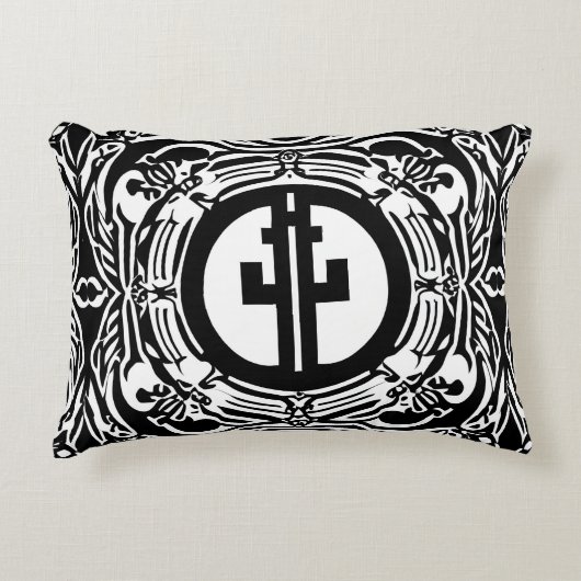 抽象芸術白黒 アクセントクッション (正面)