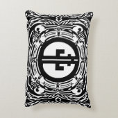 抽象芸術白黒 アクセントクッション (裏面(縦))