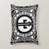 抽象芸術白黒 アクセントクッション (正面(垂直))