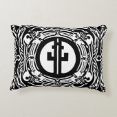 抽象芸術白黒 アクセントクッション (裏面)