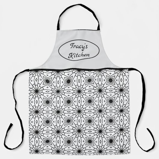 抽象芸術白黒 エプロン (正面)