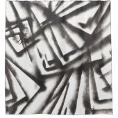 抽象芸術白黒 シャワーカーテン (正面)