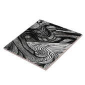 抽象芸術白黒 タイル (側面)