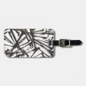 抽象芸術白黒 ラゲッジタグ (正面横)