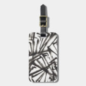抽象芸術白黒 ラゲッジタグ (正面縦)