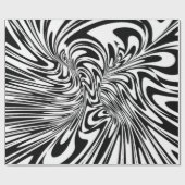 抽象芸術白黒 ラッピングペーパー (フラット)