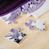 抽象芸術白黒（紫） ジグソーパズル (側面)