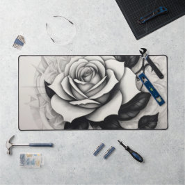 抽象芸術白 デスクマット