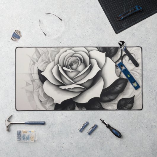 抽象芸術白 デスクマット (ワークステーション)