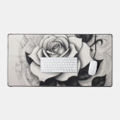 抽象芸術白 デスクマット (キーボード&マウス)