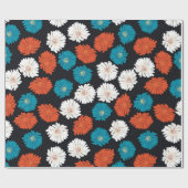 抽象芸術白、赤、青の花 ラッピングペーパー (フラット)