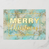 抽象芸術的モダンな楽しいクリスマス 箔シーズンカード (正面)