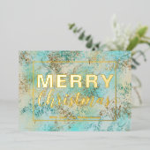 抽象芸術的モダンな楽しいクリスマス 箔シーズンカード (立ち正面)