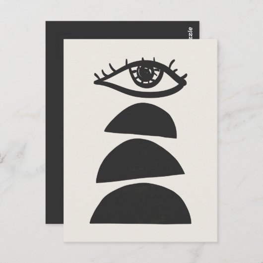 抽象芸術目とバランス石トレンディーT ポストカード (正面/裏面)