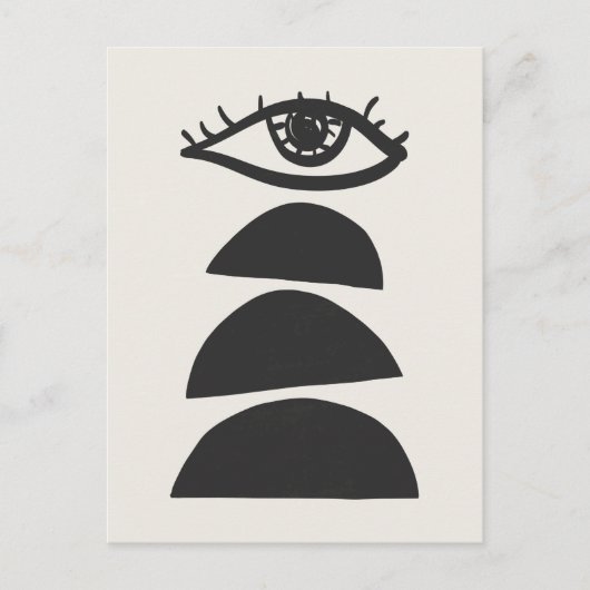 抽象芸術目とバランス石トレンディーT ポストカード (正面)