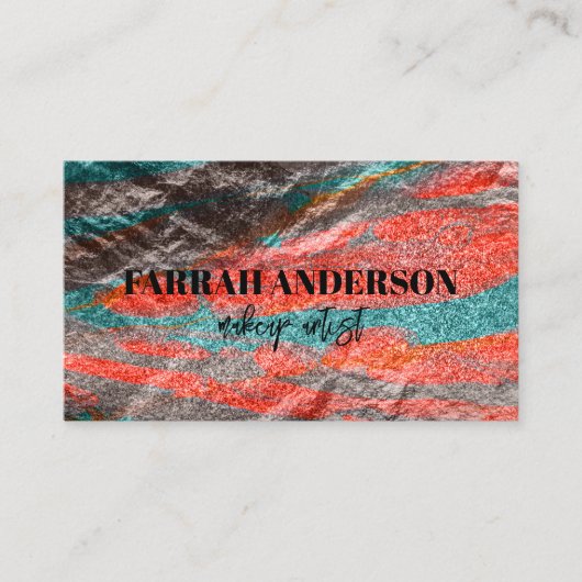 抽象芸術着色金属フェイク箔 名刺 (正面)