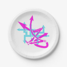 抽象芸術矢印紙プレート