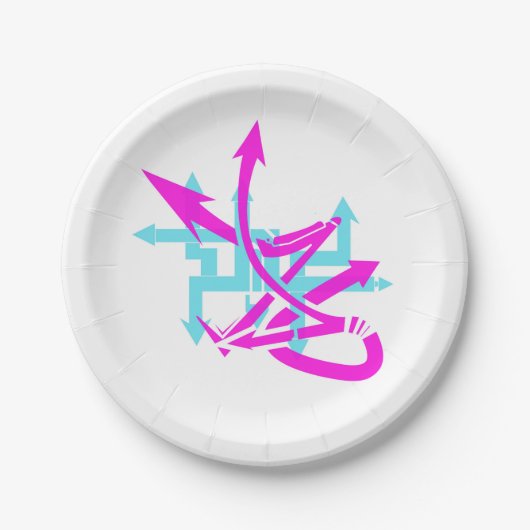 抽象芸術矢印紙プレート ペーパープレート (正面)
