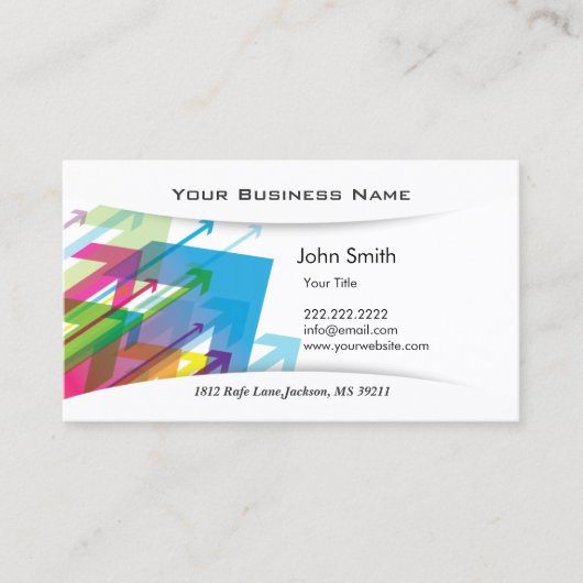 抽象芸術矢印飛んでいる名刺 名刺 (正面)