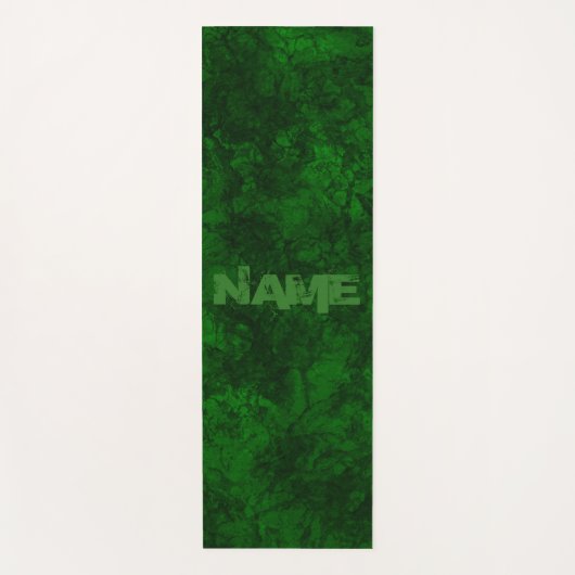 抽象芸術石の大理石テクスチャダークコントラストグリーン ヨガマット (正面)