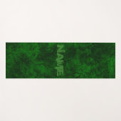 抽象芸術石の大理石テクスチャダークコントラストグリーン ヨガマット (正面(横))