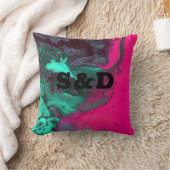 抽象芸術石の大理石テクスチャダークコントラストピンク クッション (ブランケット)