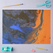 抽象芸術石の大理石テクスチャ海軍ダークオレンジ色のfi 薄葉紙 (クラフト)