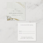 抽象芸術石灰色のアイボリー金ゴールド友人を参照 スクエア名刺 (正面/裏面)