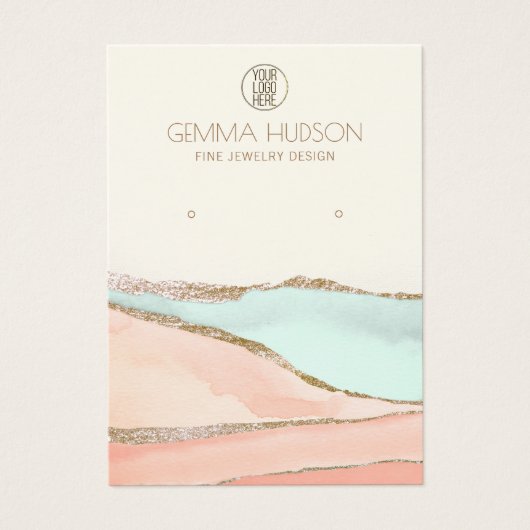 抽象芸術石金箔イヤリングディスプレイカード (正面)