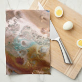 抽象芸術砂ビーチ模様水泡パターン キッチンタオル (四つ折り)