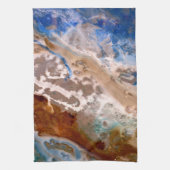 抽象芸術砂ビーチ模様水泡パターン キッチンタオル (縦)