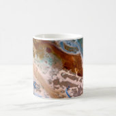 抽象芸術砂ビーチ模様水泡パターン コーヒーマグカップ (中央)