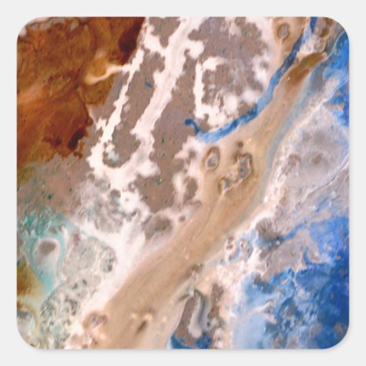 抽象芸術砂ビーチ模様水泡パターン スクエアシール (正面)